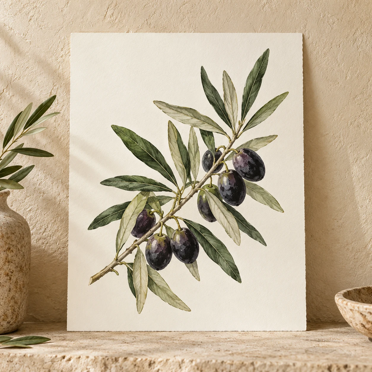 Botanical art — Ελιά — ενδεικτική εικόνα επίδειξης